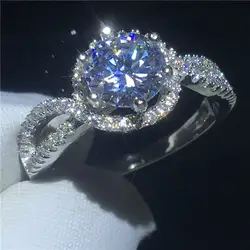 Классический promise ring 925 пробы серебро 1ct AAAAA Сона камень Cz Обручение обручальное кольцо для женщин Свадебные украшения