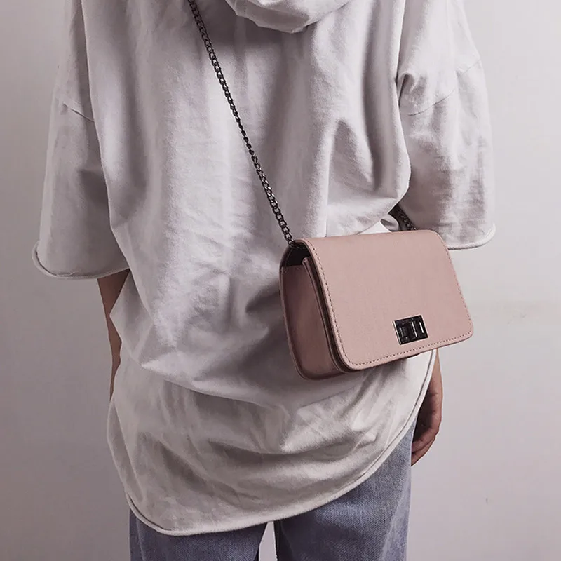1 قطعة سلسلة نسائية Crossbody أكياس صغيرة أنيقة حقيبة كتف بو محكم مشبك أفضل بيع-WT