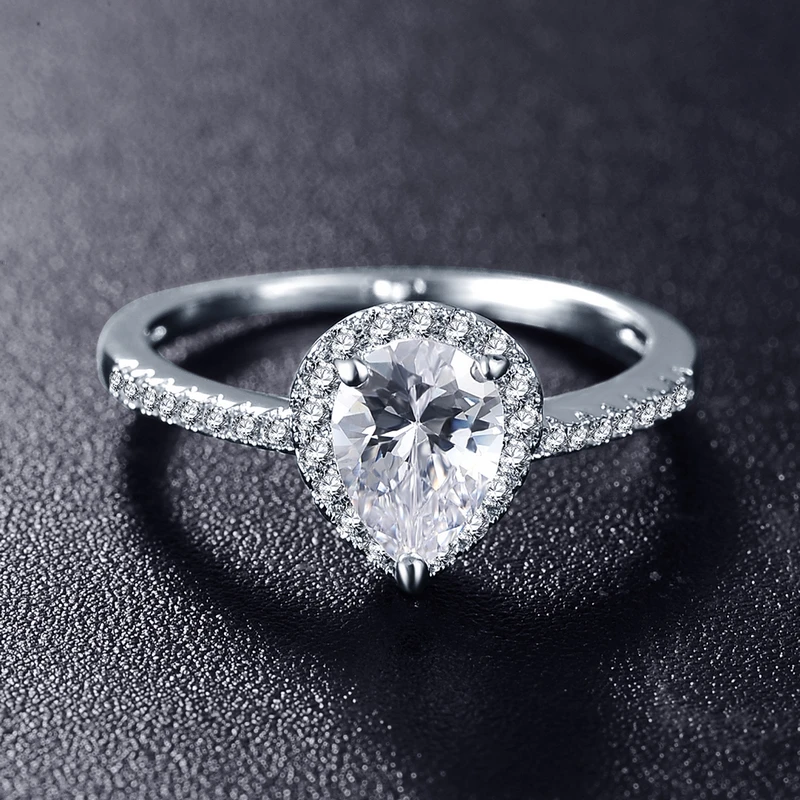 ANFASNI Unique Design Elegant Wedding Rings Silver Color Micro Inlay AAA Zirconal For Unisex Jewelry Bijouterie CRI0137-B