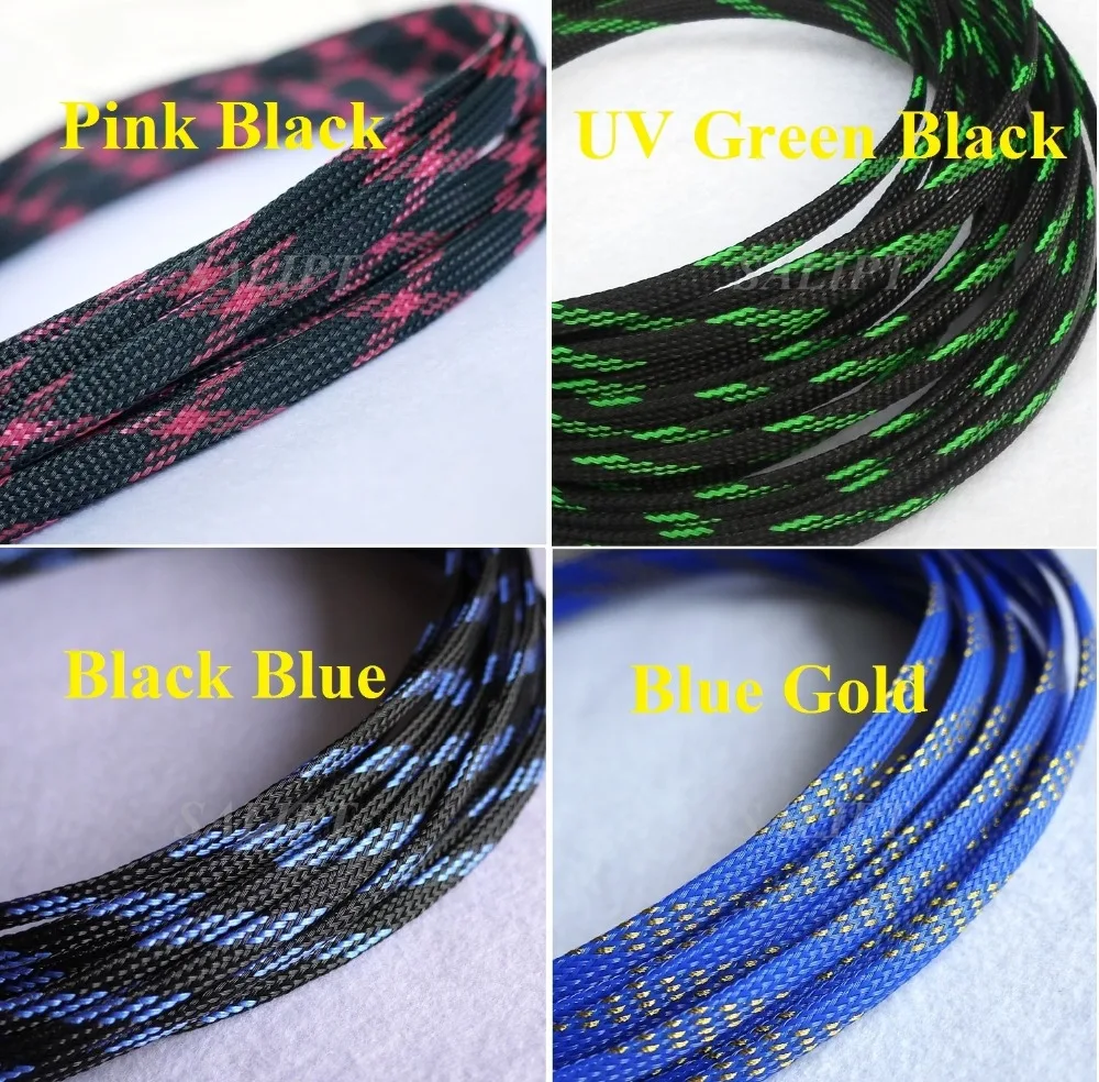 

6MM 1/4" Tight Braided PET Expandable Sleeving Cable Wire Sheath Free Shipping - 5 Meters