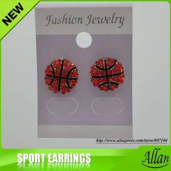 

Basketball Softball Yellow baseball white Crystal Fashion Earrings Jewelry