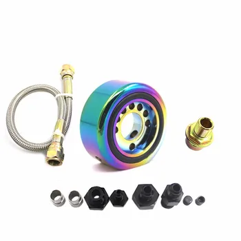 

Chrome Vtec Oil Supply Adapter Aluminum Conversion Kit For Acura Honda Oil Filter Sender Sandwich Plate Cooler Adapter