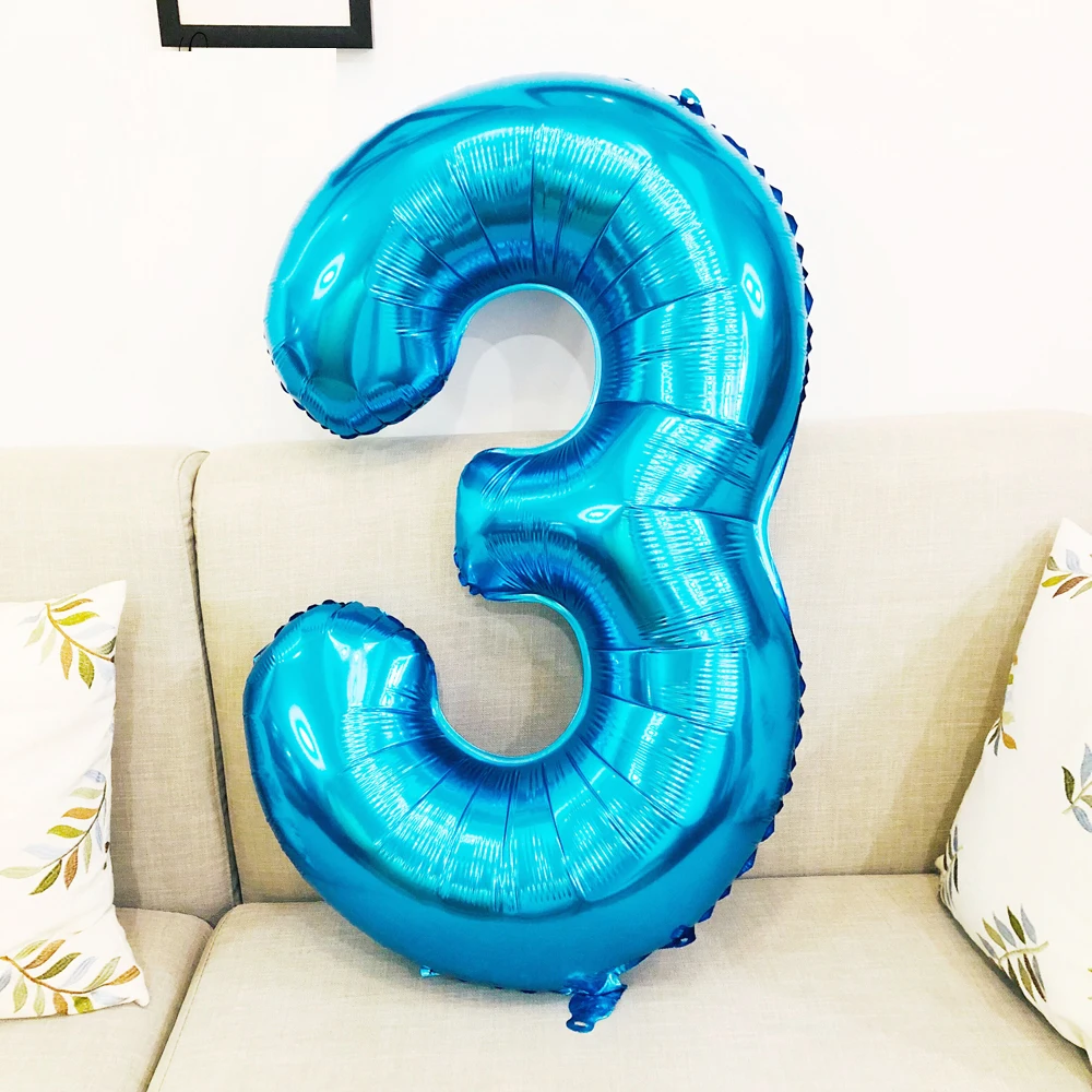 40inch Champagne Number Ballons Birthday Balloon Gold Balloon Happy Birthday Party Decorations Adult Pink Blue Digit Globos(8)