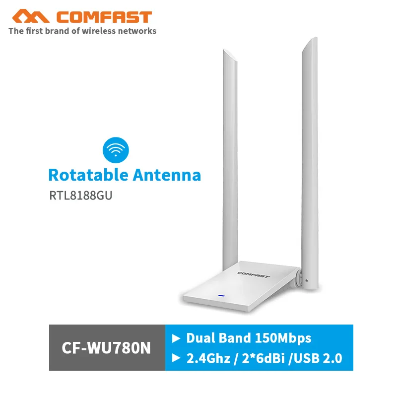 Высокая мощность USB wifi адаптер 2,4G двойной 2* 6dbi wi fi антенна беспроводная сетевая карта ПК wifi излучатель/приемник для Windows Xp/7/8/10