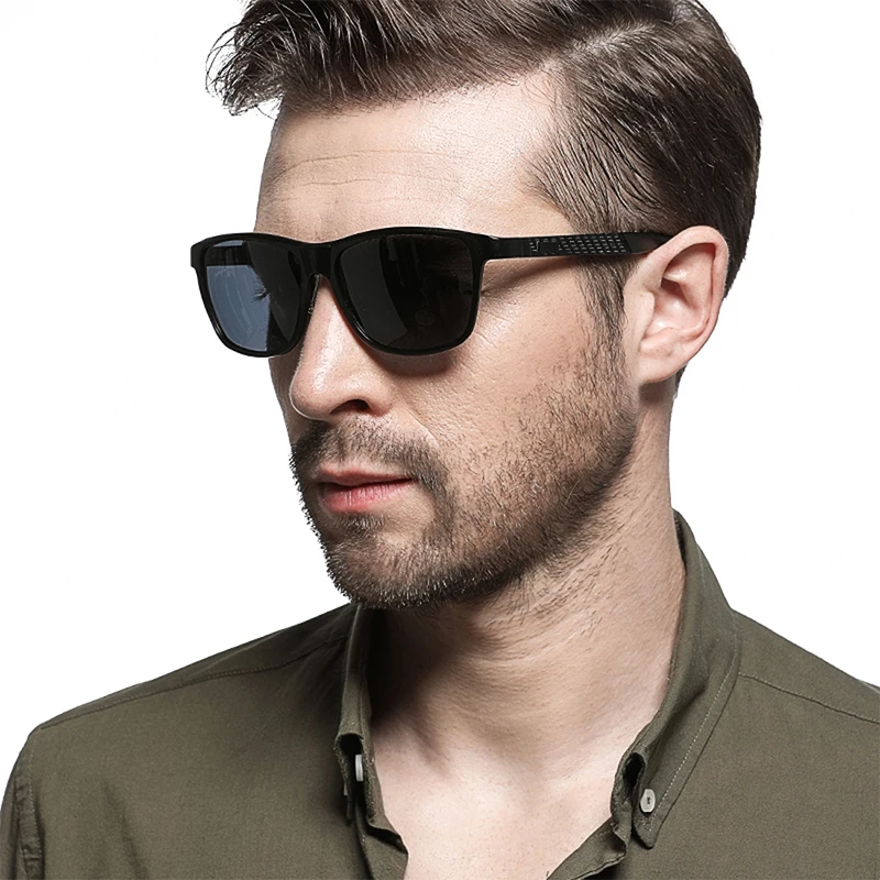 KEITHION Polarized Sunglasses Men Aluminium Magnesium Square Frame Eyewear Ourtdoor Driving Mirrored Anti Glare Sun Glasses