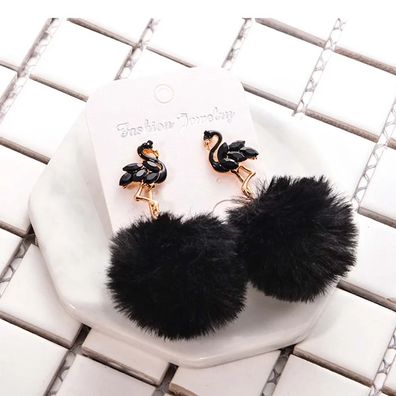 

1Pair New Fashion Alloy Fur Earrings For Women Jewelry Trendy Cute Earring