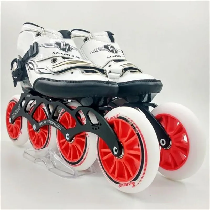 يستحق الكربون الألياف الفيبرجلاس سرعة حذاء تزلج بعجلات الأسود الأبيض كيد الكبار المنافسة الشارع سباق أحذية رياضية التدريب Patines