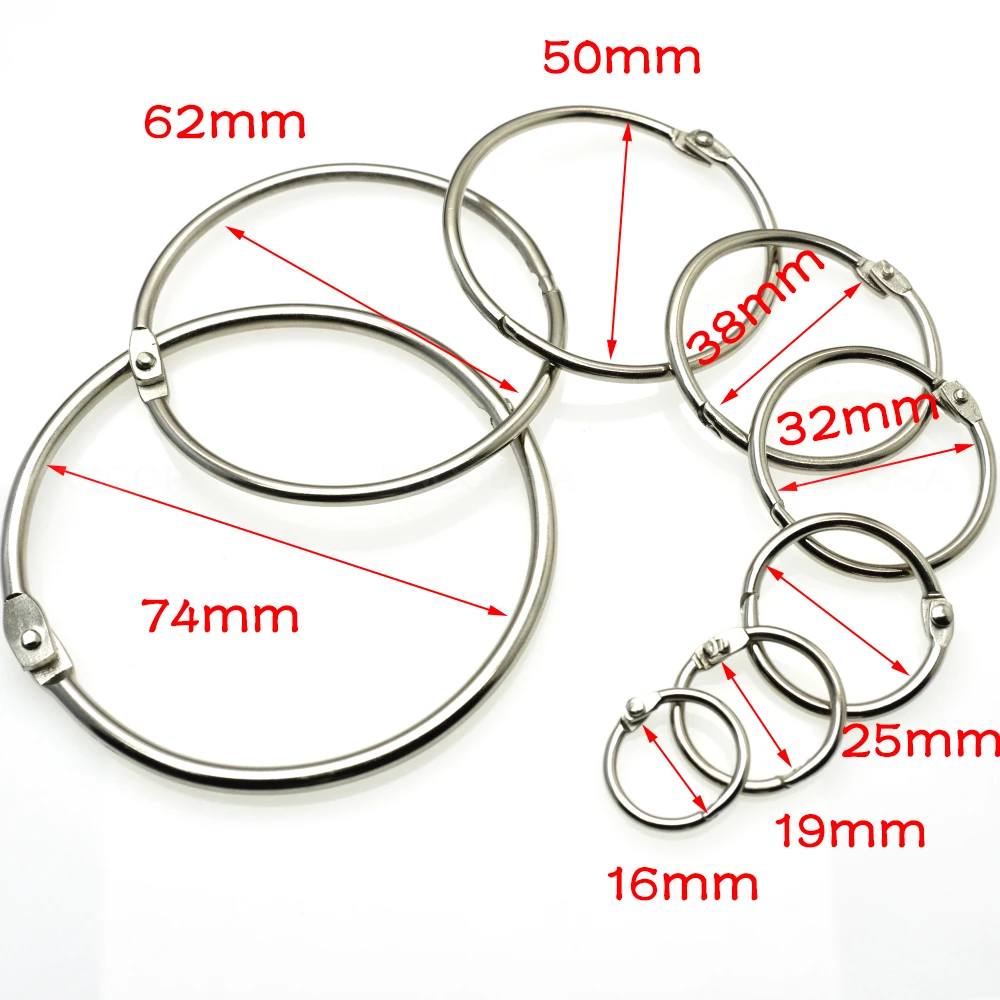 

Loose Leaf Book Binder Hinge Snap O Ring Locking Keychain Metal Craft Parts