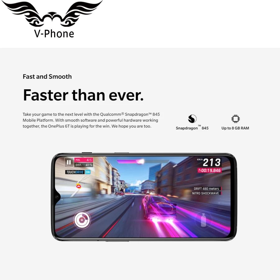Мобильный телефон Oneplus 6 T, 8 ГБ, 128 ГБ, Восьмиядерный процессор Snapdragon 845, 6,41 дюйма, 20 МП, двойная камера, 3700 мАч, Android, 4G, NFC, смартфон