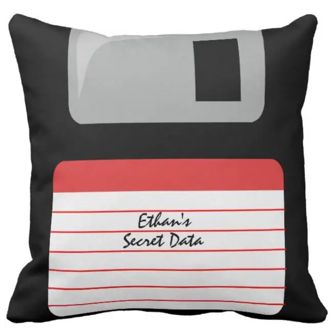 

Personalised Floppy Disk Cushion Cover Geek Custom Diskettes Throw Pillow Case Personalized Computer Game Decor Xmas Gifts 18"