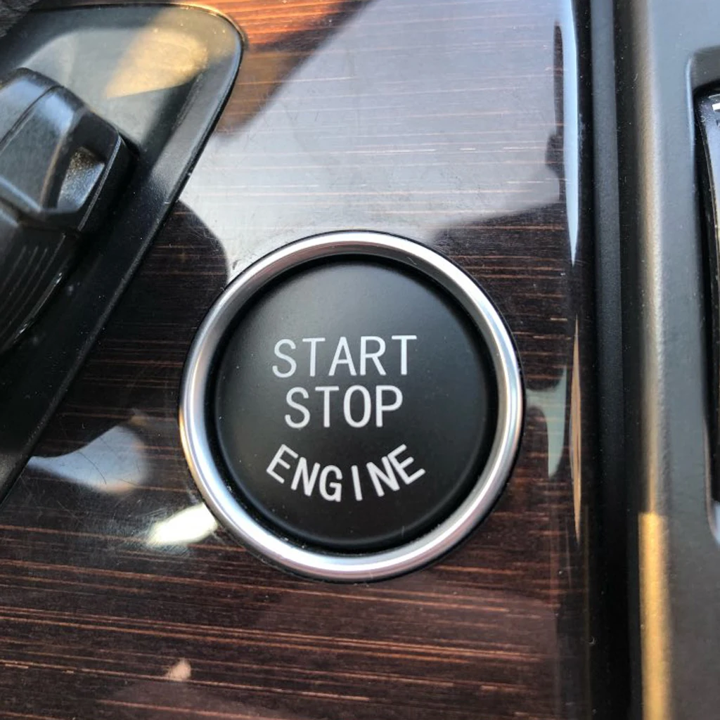 2pcs 0.98'' ABS Engine Start Stop Button Cover Trim Adhesive Sticker Ornament For BMW E Chassis Red Blue