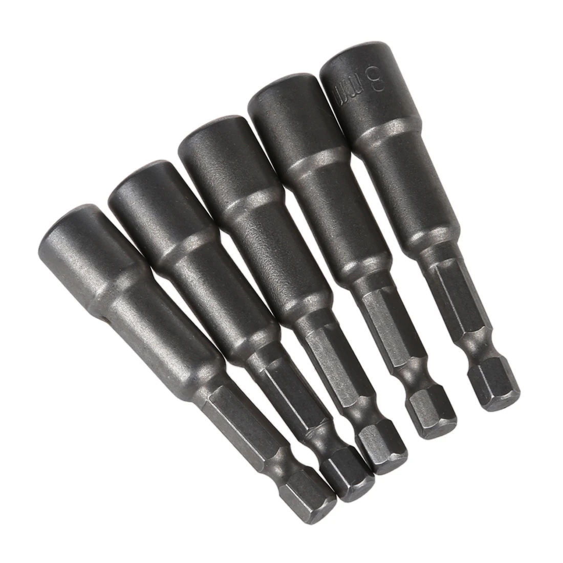 5 Pieces Nut Driver Hex Socket Bits 8 x 65mmin Nut & Bolt