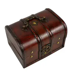 Брелок Винтаж компактный ящик для хранения сундук с сокровищами держатель деревянный пират античные украшения Организатор Chic бункеры Desktop