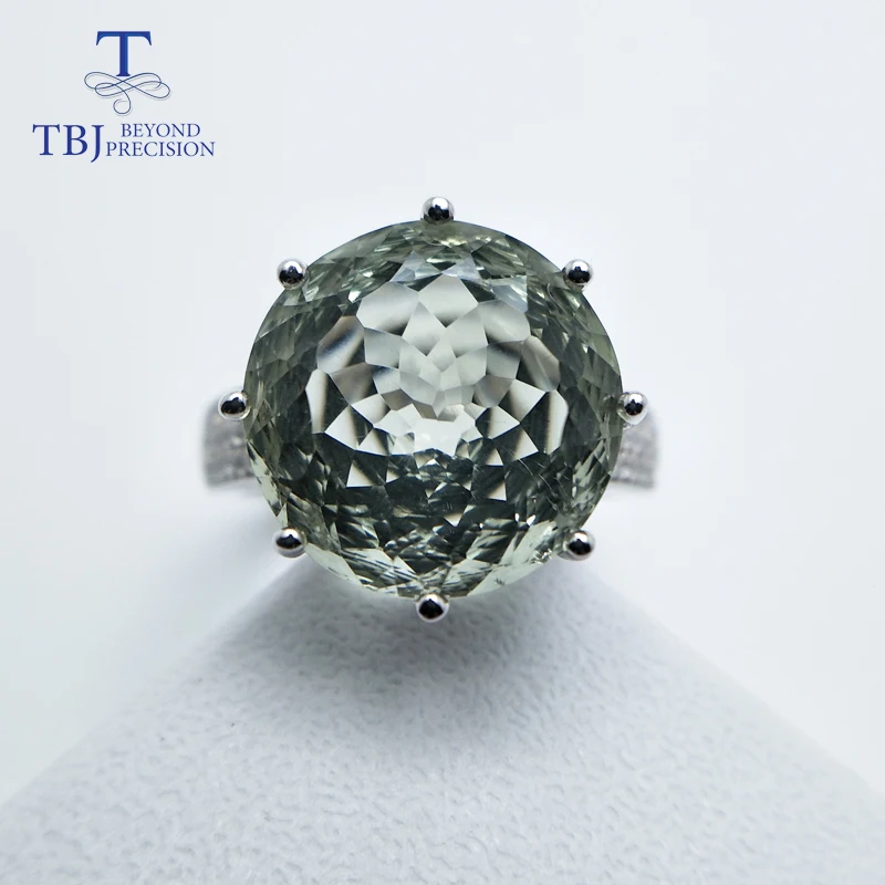 TBJ,Natural gemstone bird's nest cut big round green amethyst rings prasiolite ring 925 sterling silver fine jewelry for girl TBJ,Natural gemstone bird's nest cut big round green amethyst rings prasiolite ring 925 sterling silver fine jewelry for girl