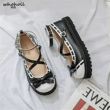 Japanese Sweet Lolita Shoes Vintage Lace Bowknot Princess Kawaii Shoes Cosplay Lolita Maid Women Shoes Round Head Loli Cos Japanese Sweet Lolita Shoes Vintage Lace Bowknot Princess Kawaii Shoes Cosplay Lolita Maid Women Shoes Round Head Loli Cos