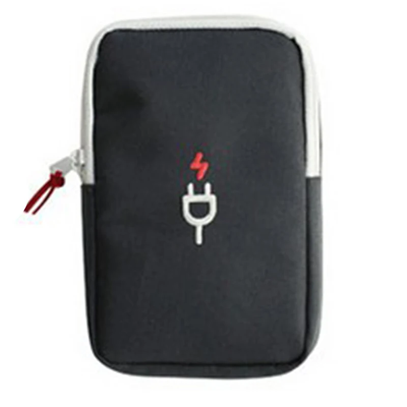 Черный/красный/синий мини наушники кабель для передачи данных USB путешествия портативный Чехол Органайзер сумки для хранения - Цвет: Gray