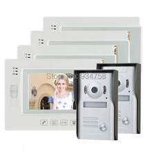7 ” TFT LCD de Video teléfono de la puerta del timbre del intercomunicador Home Security Camera Vision nocturna del Monitor 2V4