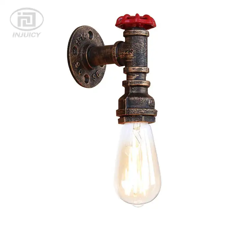 Vintage Industrial Steampunk Lighting Iron Rust Water Pipe Wall Lamp Steam Punk Sconce Lights For Restaurant Bar Aliexpress