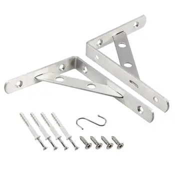 

Uxcell 2pcs Stainless Steel Angle Corner Brackets 90 Degree L Shaped Wall Mounting Shelf Support Corner Brace Triangle Folding