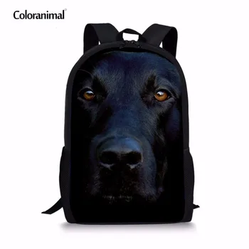 

Coloranimal Children Schoolbags Cute Dog Black Women Satchel Large Mochilas Teenager Girl Backpack Shoulder Bags Men Daypack