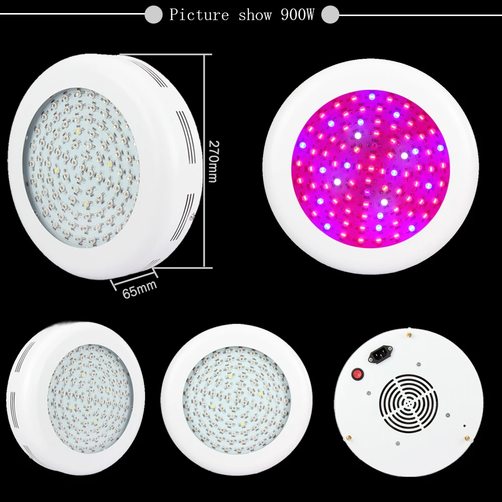 НЛО II 300 W/600 W/800 W/900 W/1000 Вт полный спектр красный/синий/белый/UV/ИК двойной чип светодиодный Grow Light лампа для комнатных растений и цветов