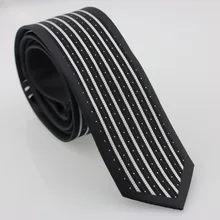 Yibei Coachella Галстуки черный границы мужские Средства ухода за кожей Шеи Галстук Тонкий Тощий Узкие Gravata 6 см серебро в Вертикальную Полоску маленькие точки средства ухода за кожей Шеи Галстуки