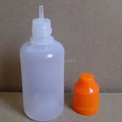 2500 шт./лот PE 50 мл Пластик бутылка с колпачок с пипеткой Недоступный для детей бутылки для eGo пустая бутылка