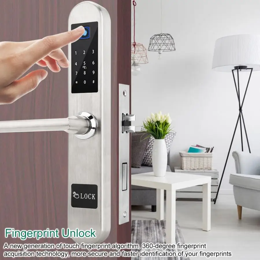 

Electronic Intelligent Door Handle Lock Touch Screen Keypad Door Locks Digital Password Fingerprint Card locks