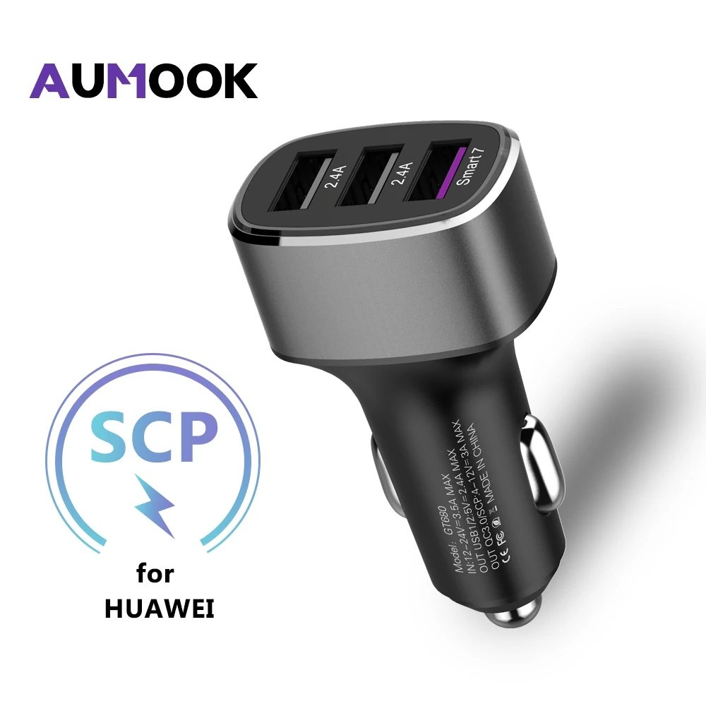Fast Car USB Charger 3 USB port Fast Charge QC 3.0 for IPhone XiaoMi