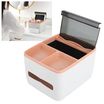 

Multi-functional Office Desktop Cosmetic Organizer Container Tissue Box Storage Box Makeup Tool Kits