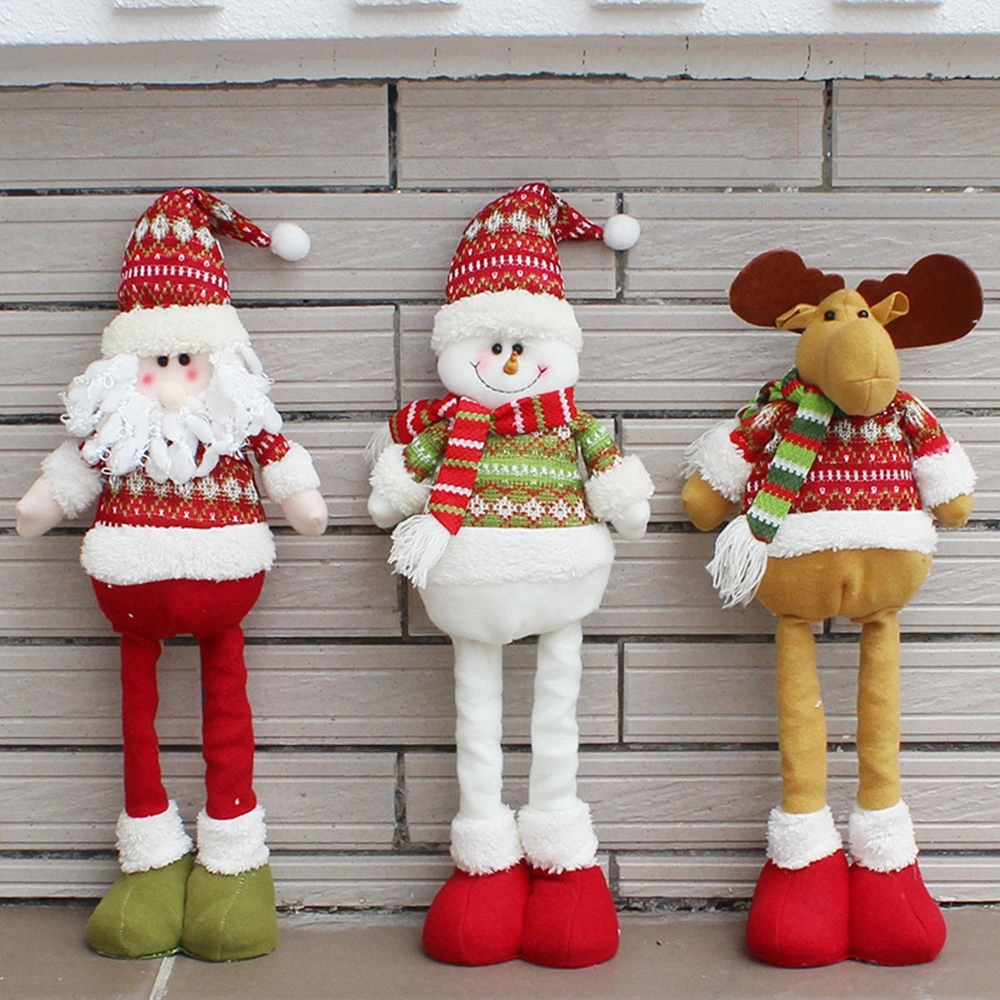 Рождественский растягивающийся Санта-Клаус Снеговик Олень телескопическая кукла украшение Рождественская елка висячие украшения кулон Новинка