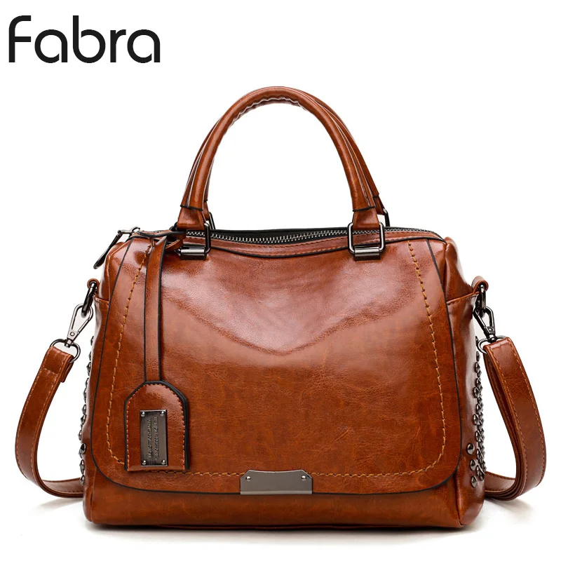 Fabra New Crossbody Bags For Women Messenger Bag Vintage PU Leather Handbags Women Famous Brand Rivet Small Shoulder Bags Brown Fabra New Crossbody Bags For Women Messenger Bag Vintage PU Leather Handbags Women Famous Brand Rivet Small Shoulder Bags Brown