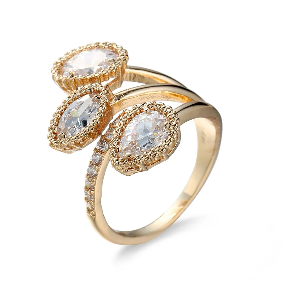 

ORSA JEWELS LLuxury Gold Color Peacock Zircon Rings Paved Colorful AAA Austrian CZ Wedding Engagement Rings Jewelry for Women