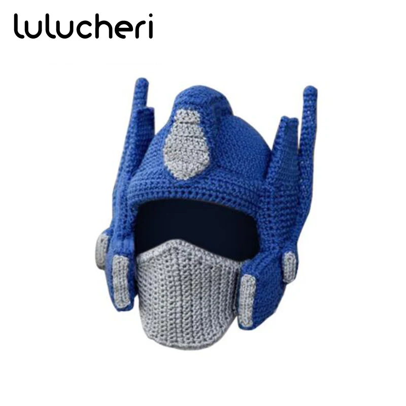 

Transformer Crocheted Optimus Prime Helmet Winter Warm Hat