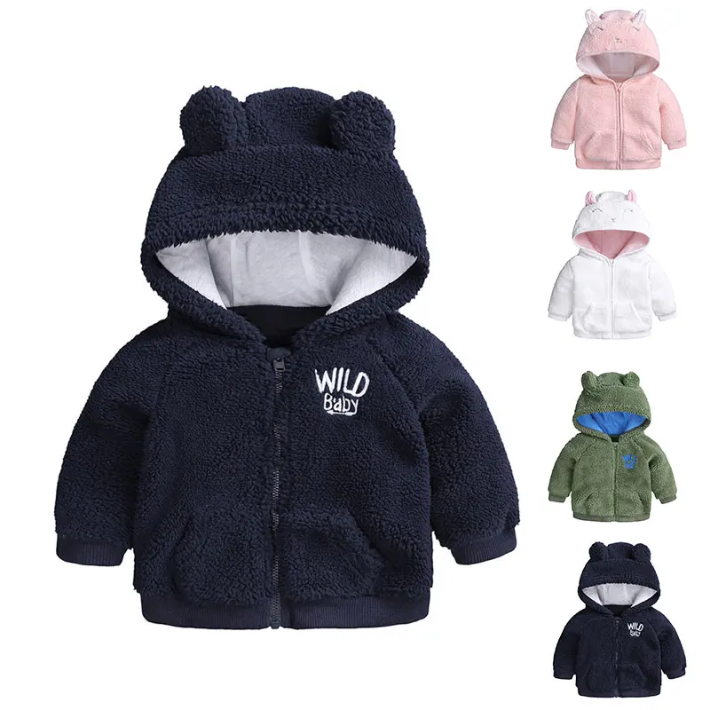 

Children Kids Coat Long Sleeve Hoodie Cute Keep Warm Zipper Thicken For Winter S7JN