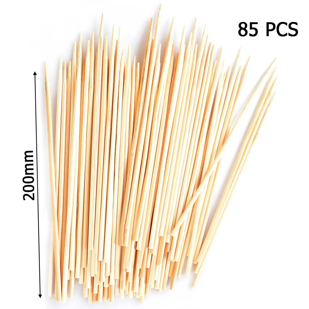 Bamboo Skewers Wooden BBQ Kebab Fruit Chocolate Fountain Stick Party Buffet Food