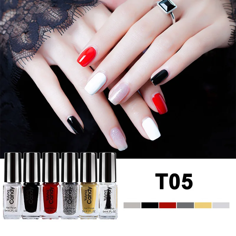 1 Set Nail Polish DIY Art Long Lasting Non-toxic Quick Drying Manicure Portable for Women QRD88 - Цвет: 05