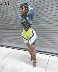VAZN 2019 летние горячие твердые цветные шорты женские высокие уличные узкие шорты сексуальные женские V-Высокая талия модные шорты LZL539