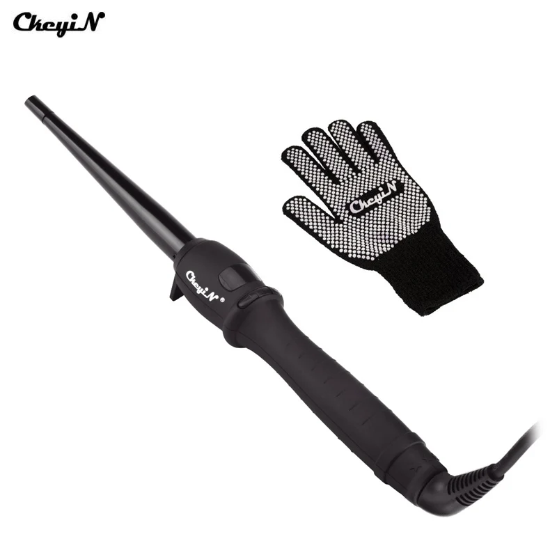 

110-240V Magic Curlers Conical Hair Curling Iron Wand Single Tube Ceramic Hair Waver Pear Flower Cone Electric Hair Curly Roller