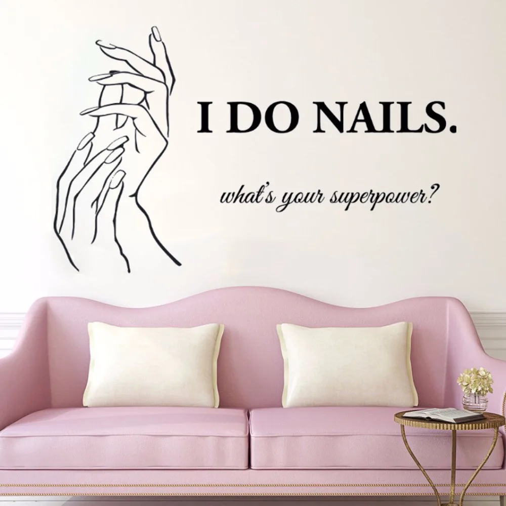 

Nail Salon Quote Wall Decals Manicure Pedicure Wall Sticker Beauty Salon Decor Nails Polish Wall Art Mural Window Decal AY1090