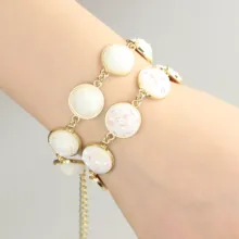 

Brand New Vintage Art Fashion Bracelet Lobster Clasp Stripe Circular Simple Colorful Bracelet for Women Jewelry Length 17.5 CM