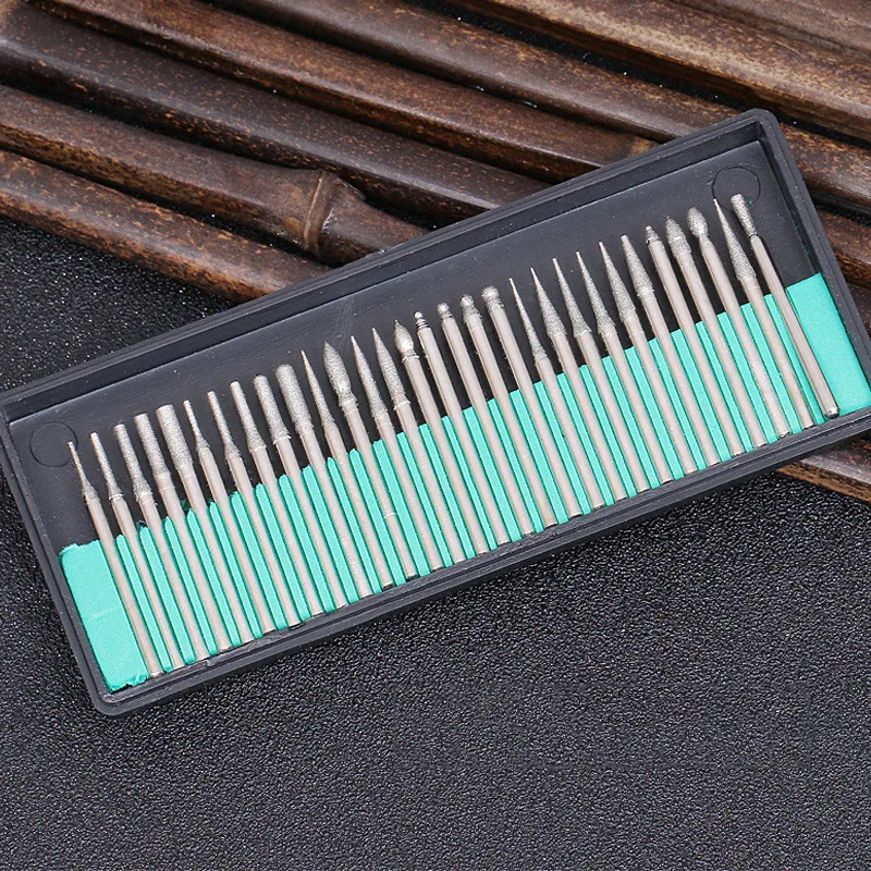 

Professional Power Tools Accessories Rotary Burs Grinding Wheel Diamond Shank Abrasive Tools 3mm 30pcs for Dremel Accessories