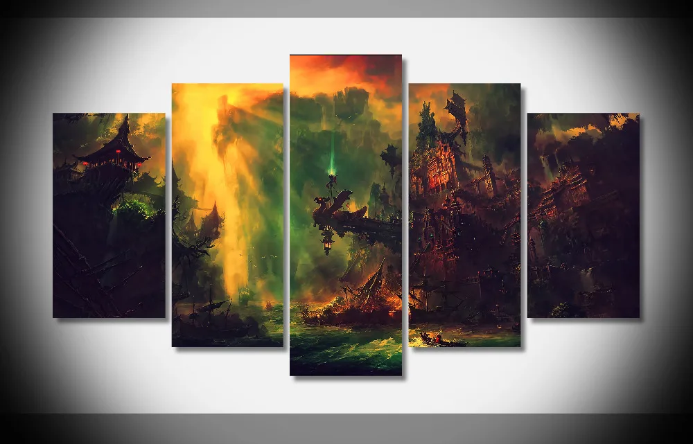 7349 Photoshop Fantasy арт речной плакат деревянной рамке галерея wrap art печать домашнего