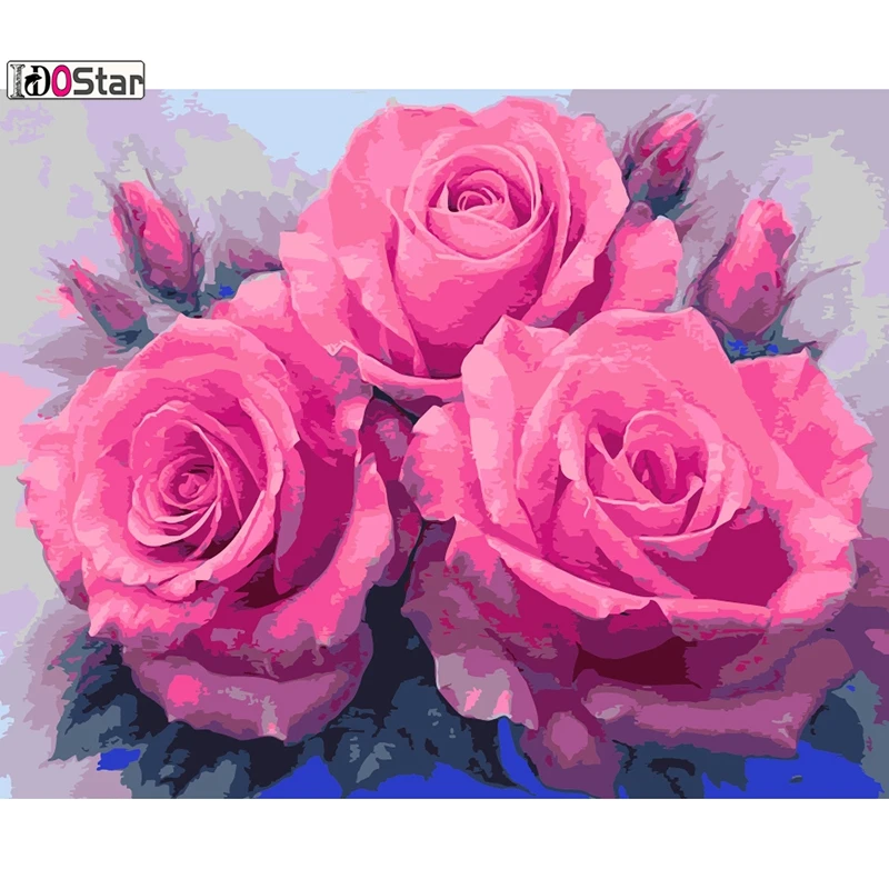 

DIY Framed Oil Painting By Numbers Flowers Pictures kits Canvas Painting For Living Room Wall Art Home Decor
