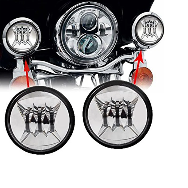 2pcs 4.5 inch Motorcycle Led Fog Light Led Fog 30W Round Waterproof 4 12 Auxiliary Passing Lamp for Harley Motorbike (15)