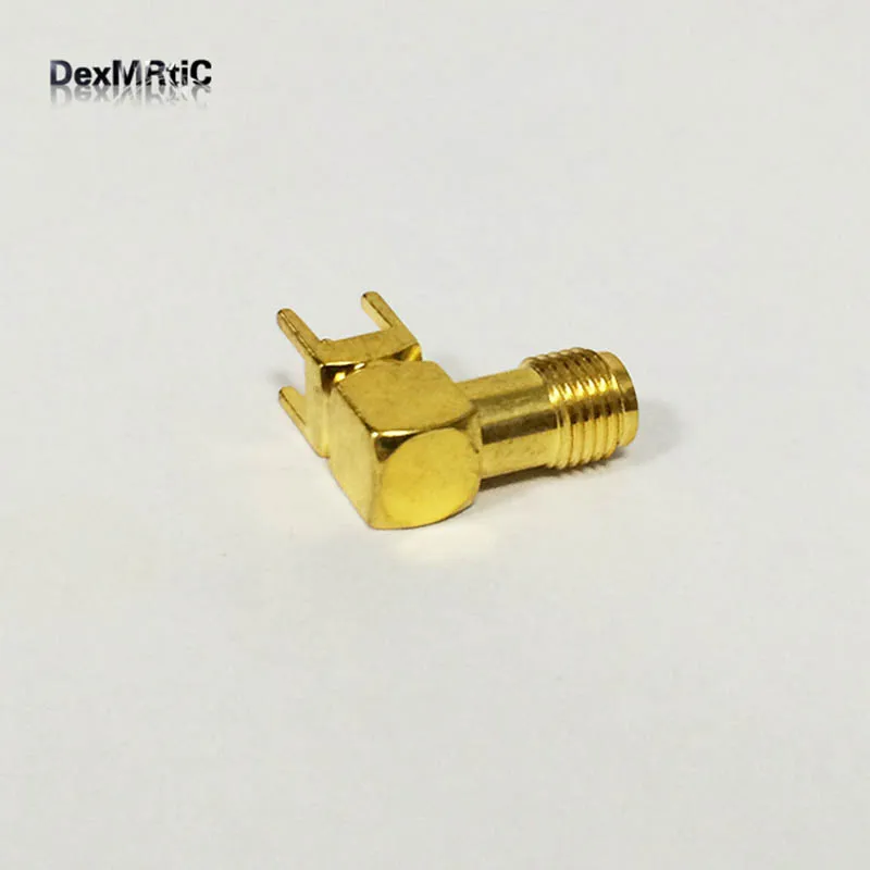 

1pc RP-SMA Thru Hole Female jack Right Angle PCB Mount With Solder Post Wholesale Fast Shipping