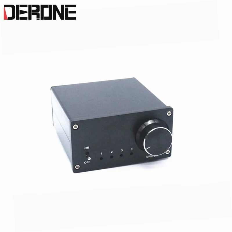 professional 4 way audio signal selector Audio switching equipment Input signal selection adapter for amplifier free shipping
