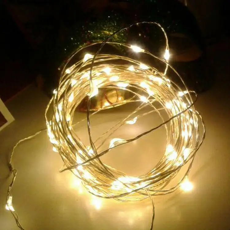 

1 pieces Sliver Coated Copper Wire Led String Lights 10M 100Led Battery Operater Waterproof Outdoor use Decoration Light