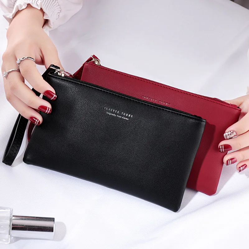 MONNET CAUTHY New Arrivals Women's Wallets Concise Leisure Fashion Cell Phone Pocket Solid Color Navy Blue Black Red Long Wallet MONNET CAUTHY New Arrivals Women's Wallets Concise Leisure Fashion Cell Phone Pocket Solid Color Navy Blue Black Red Long Wallet