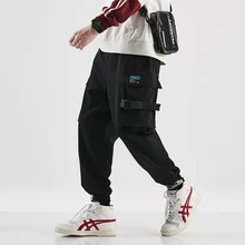 Новинка, японский стиль, уличные повседневные модные мужские брюки для бега, Осенние эластичные ленты, много карманов, шаровары, уличная одежда, полная длина